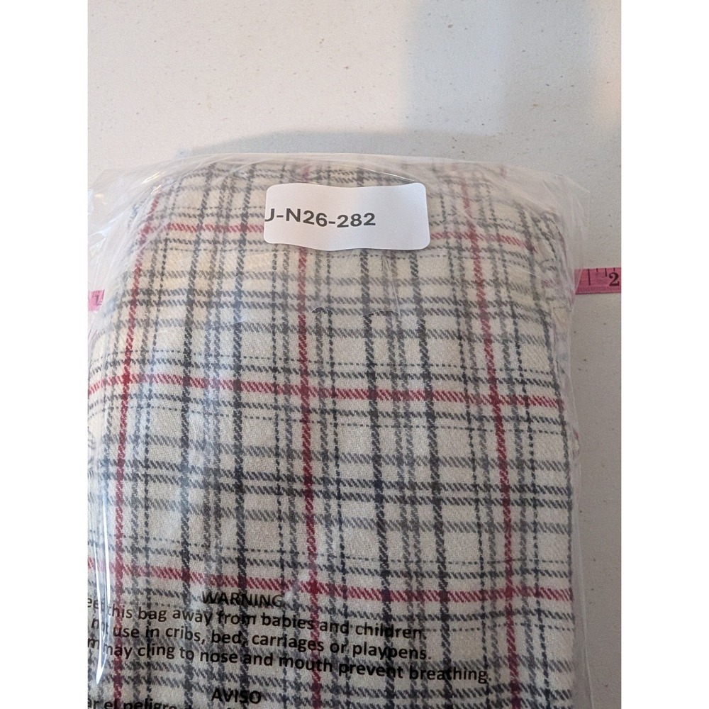 Woolrich Womens Medium Cream Red Plaid Flannel Button Up Shirt 100% Cotton 2006 - Picture 13 of 13